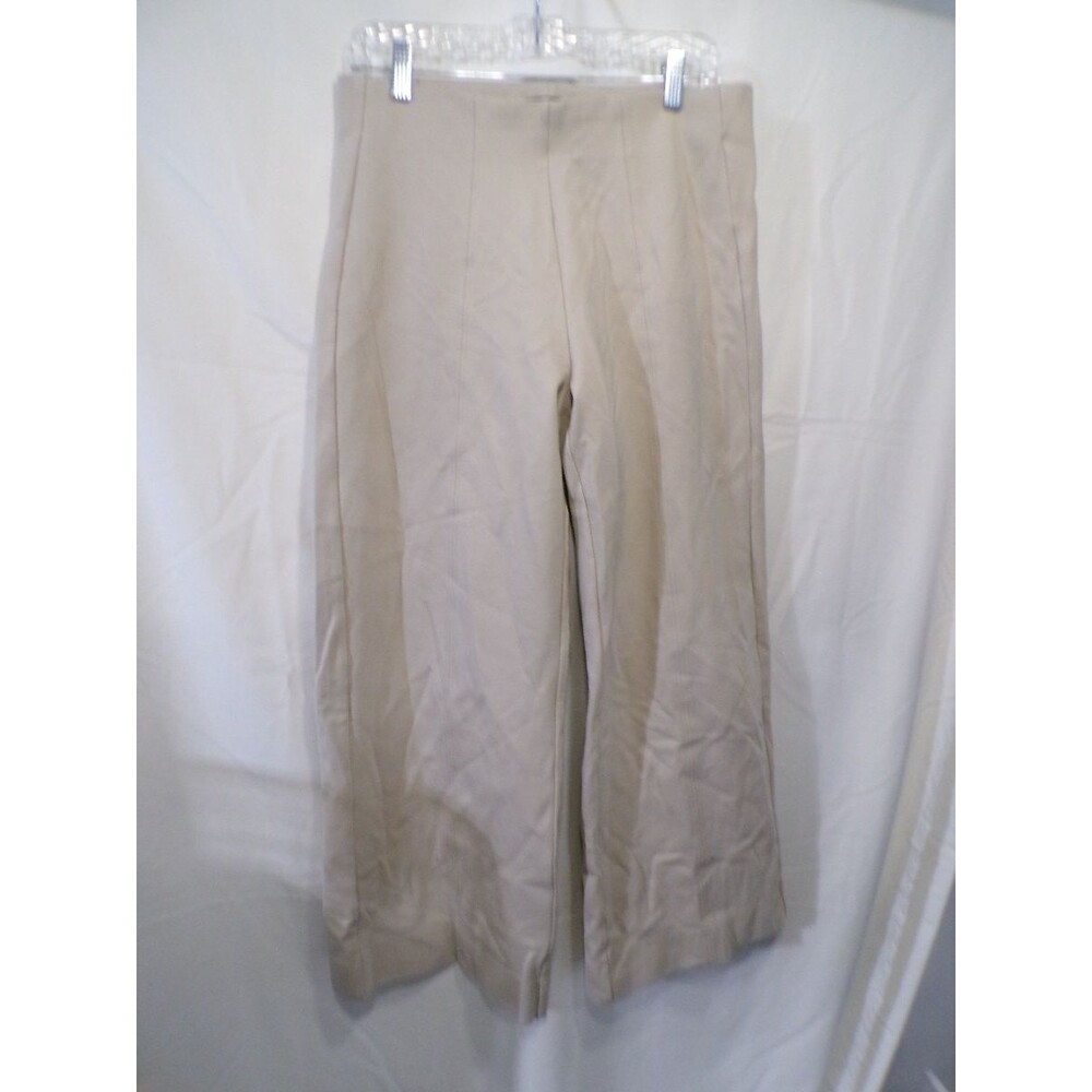 Jones New York Women's Wide Leg Pull On Pants Beige M